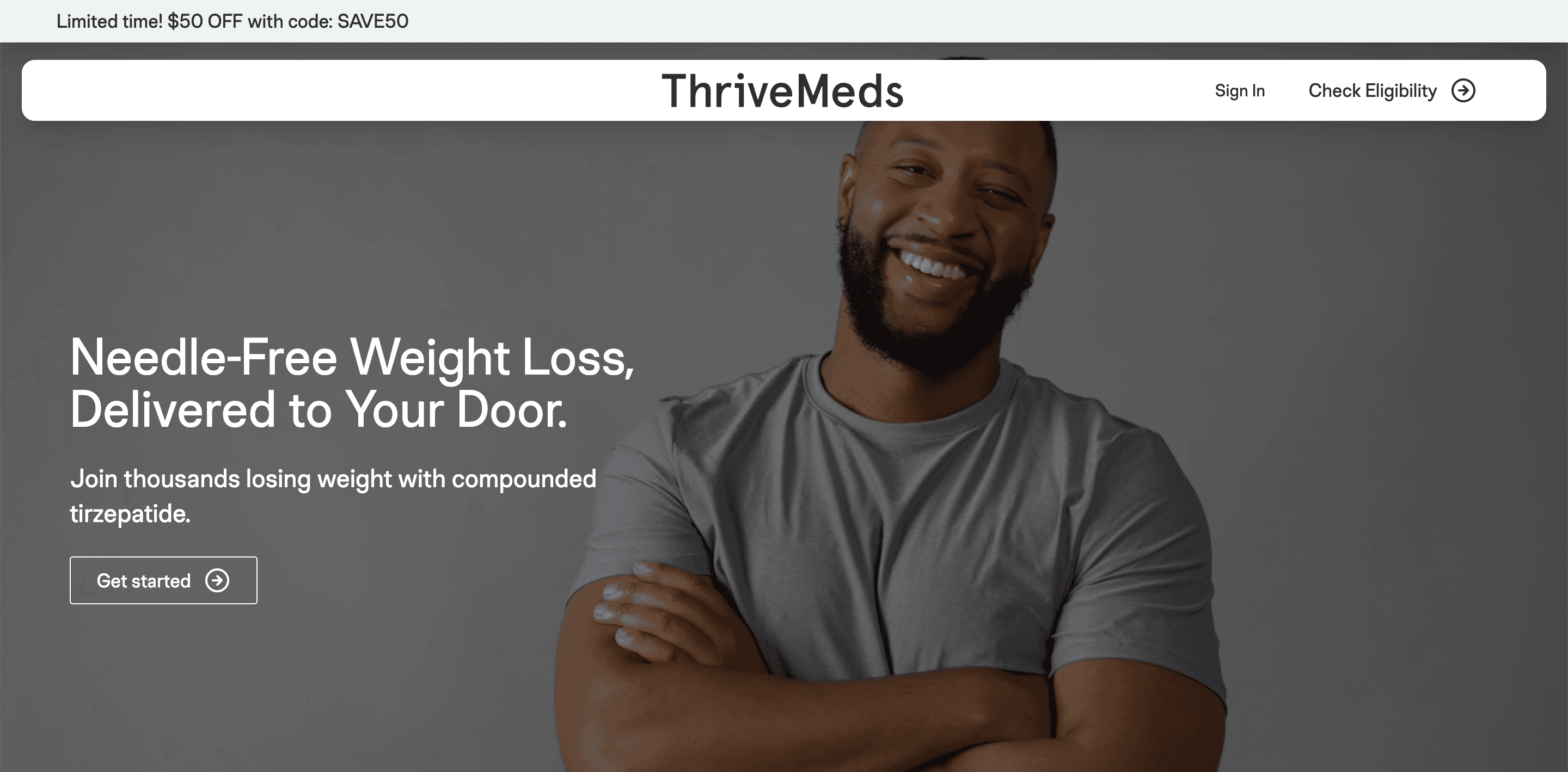 The ThriveMeds storefront, one brand running on the platform