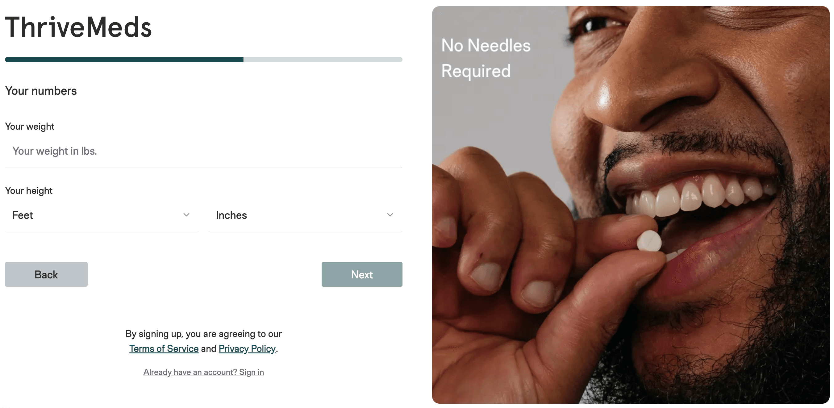 A step in the customer onboarding and eligibility flow